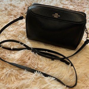 Black Coach Leather Crossbody Bag